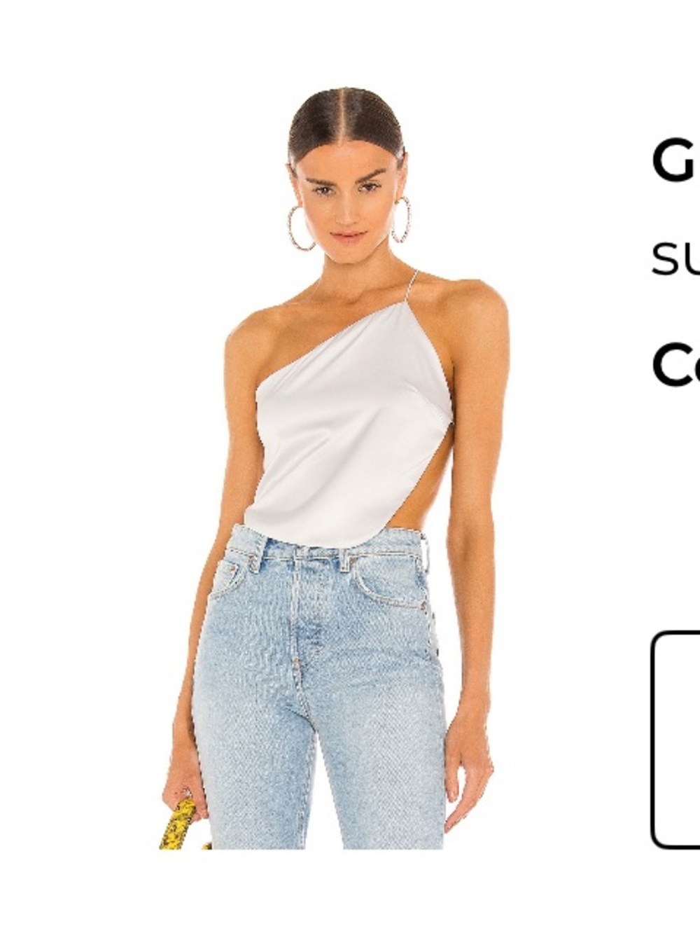 superdown One-Shoulder Satin Camisole in White